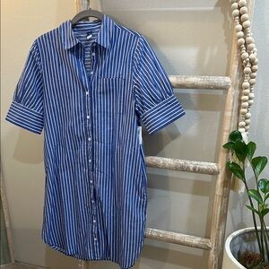 NWT Old Navy Blue Striped Shirt Dress size xsmall
